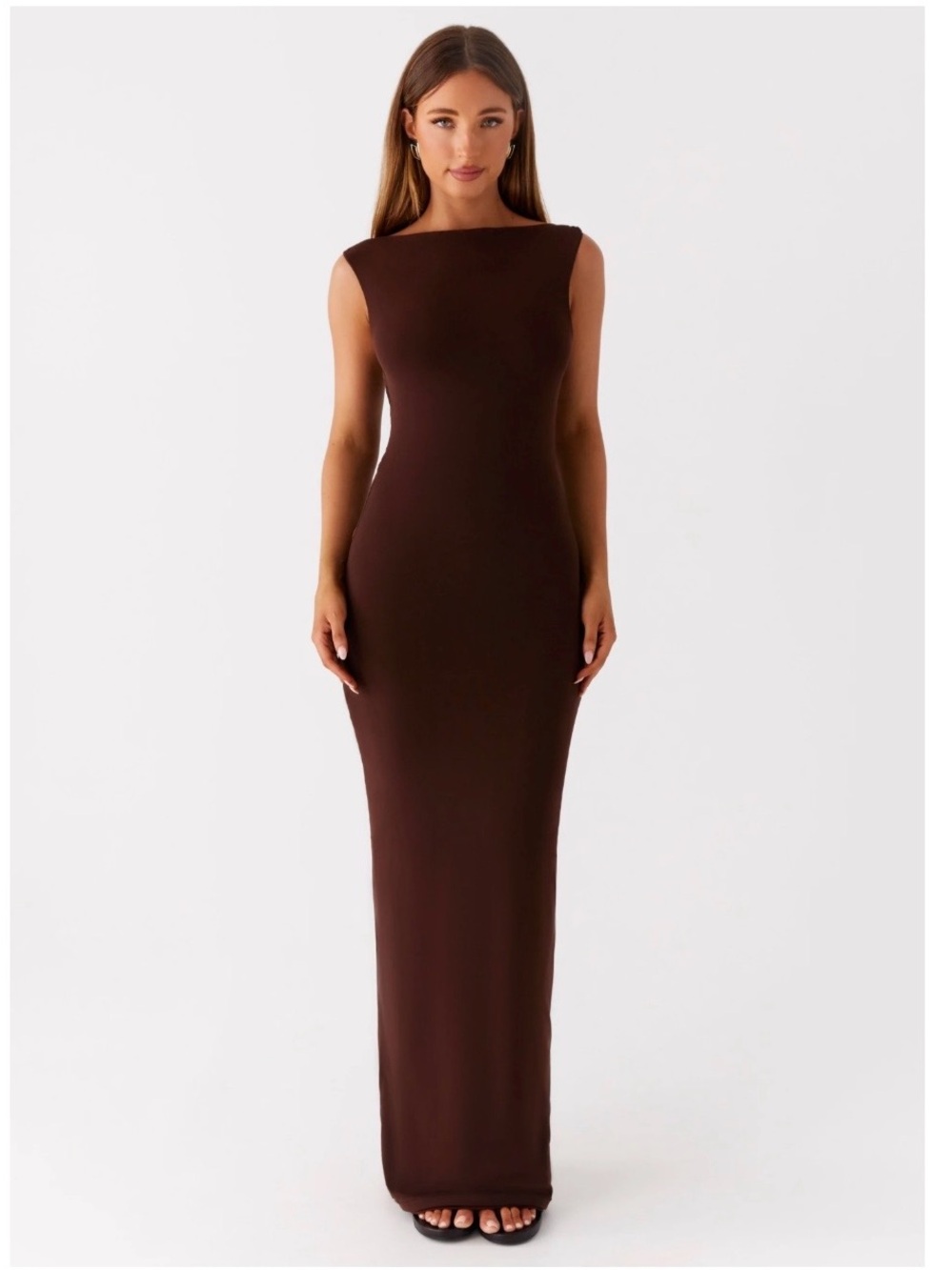 NWT Peppermayo Brown Cow Neck Earthbound Muse Maxi Dress - Size US6 - Picture 1 of 5